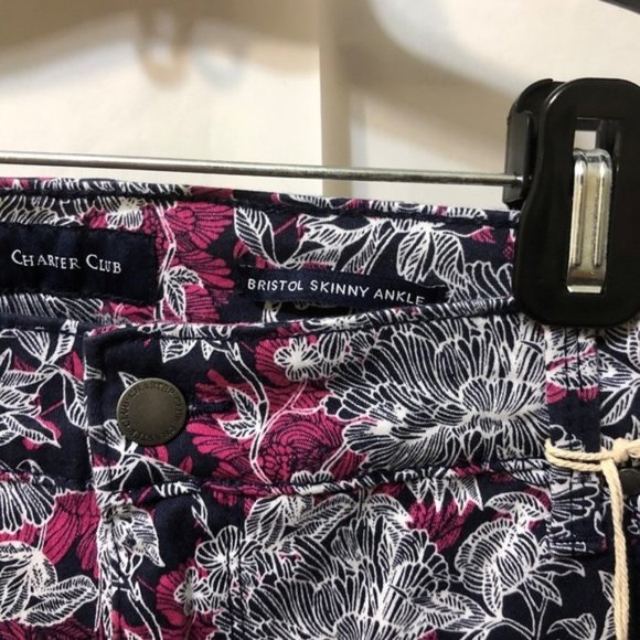 Charter Club Floral Skinny Ankle Summer Pant - Picture 3 of 5